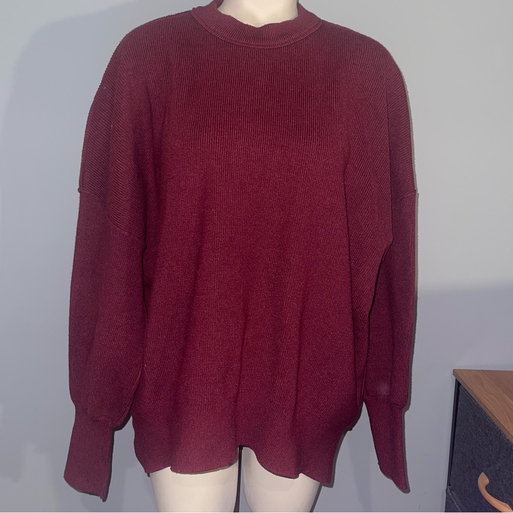 Lillusory oversized burgundy sweater top shirt woman’s large